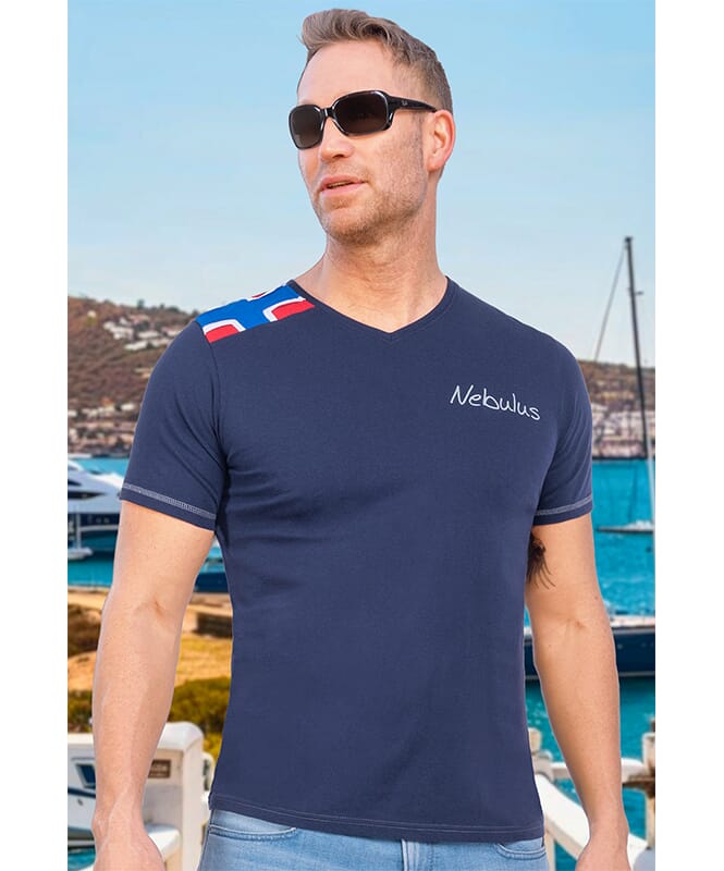 T-shirt READY Heren navy-grau