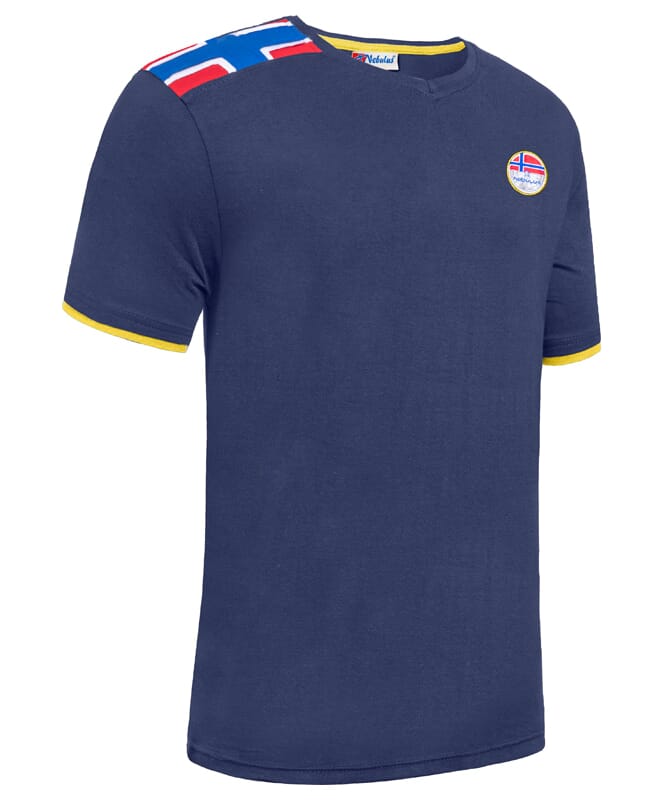 T-Shirt NORRY Herren navy-gelb