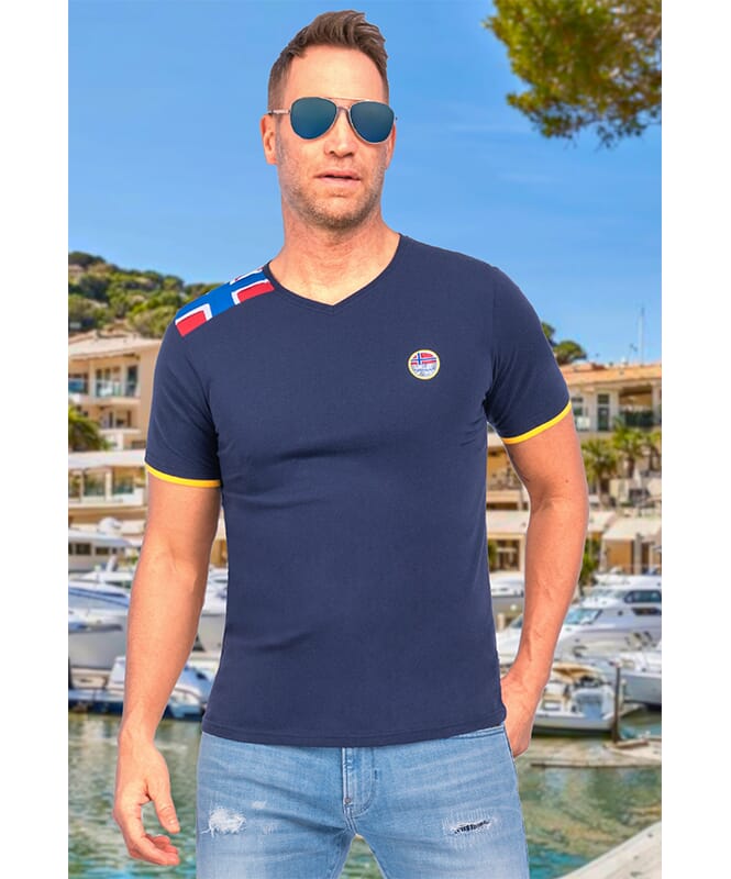 T-shirt NORRY Homme navy-gelb