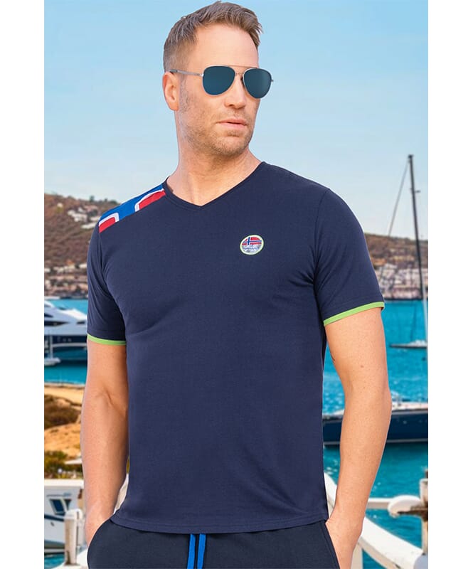 T-shirt NORRY Herrer navy-lime