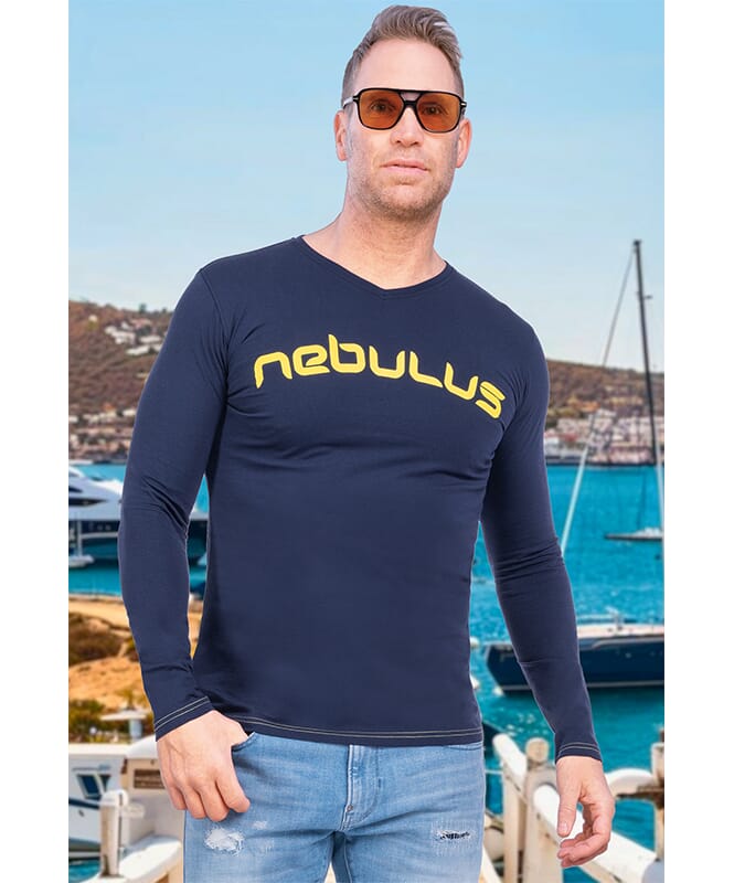 T-shirt à manches longues SALOS Homme navy-gelb