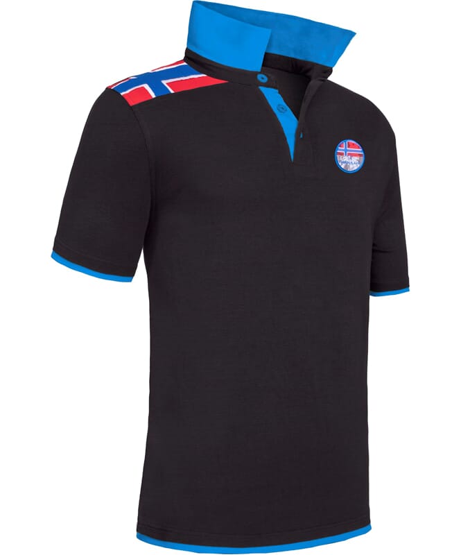 Poloshirt NEBFLAG Heren schwarz-kobalt