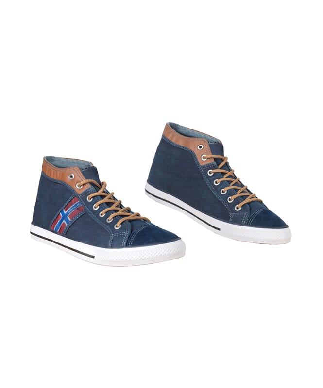 Baskets partiellement en cuir UTAH High Homme navy