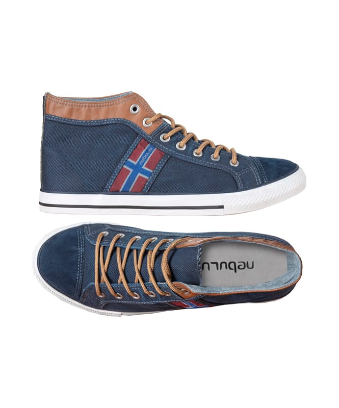 Baskets partiellement en cuir UTAH High Homme navy