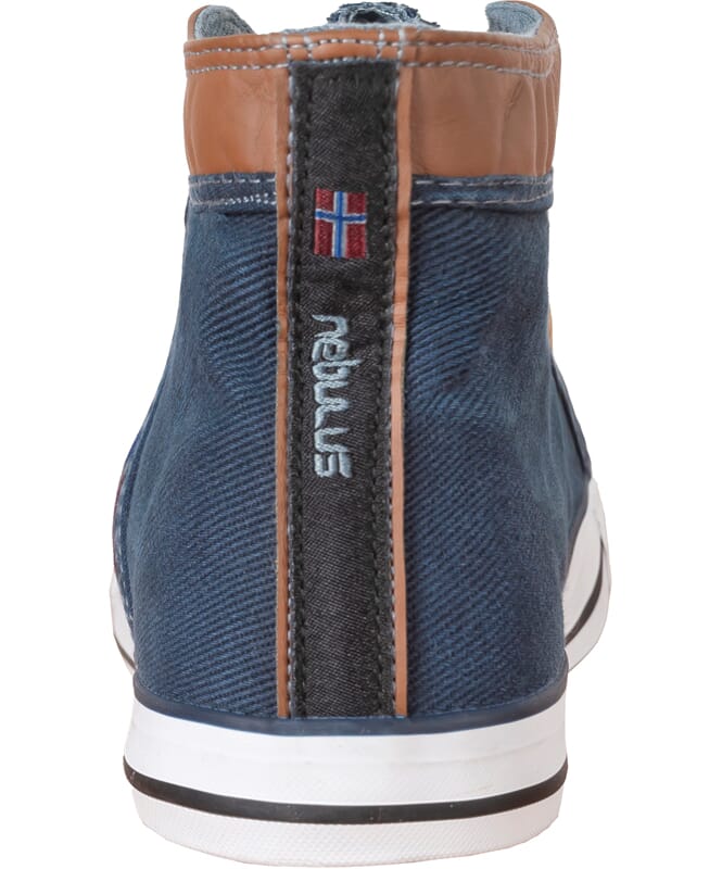 Baskets partiellement en cuir UTAH High Homme navy