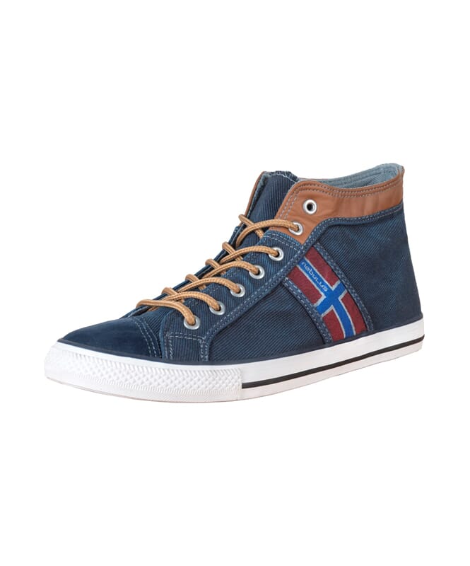 Baskets partiellement en cuir UTAH High Homme navy