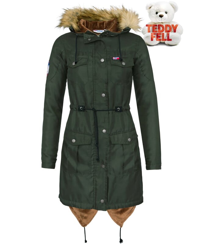 Damenparka mit Teddyfell MILANO Damen olive