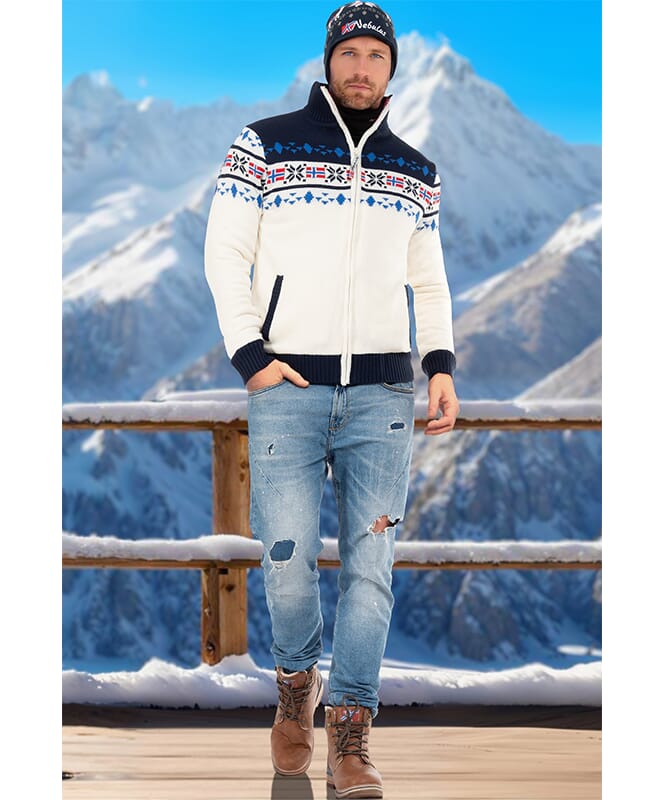 Norjalais villatakki CANADIAN Herrat offwhite-navy