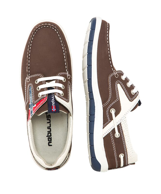Leather Boat Shoes RIVA brandy