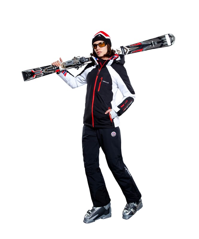 Ski jakke DAVOS Damer schwarz-weiß