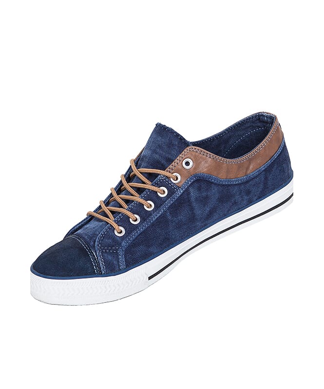 Deels leren Sneaker UTAH Heren navy